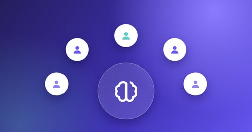Illustration of a finance team connected around a central hub, representing AI and the future of AP roles