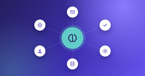 Illustration of connected finance systems linked to a central hub, representing how AI is transforming AP for the CFO
