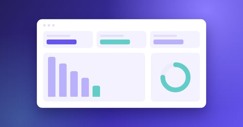 Illustration of an AP analytics dashboard with bar chart and gauge, representing Invoice Processing: Unlocking Efficiency and Savings