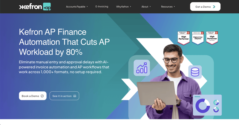 Screenshot of the Kefron AP website