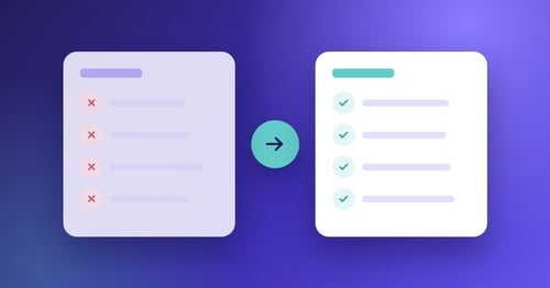 Illustration comparing a manual process with errors against an automated process with checks, representing Why Business Central Users Are Ditching Continia