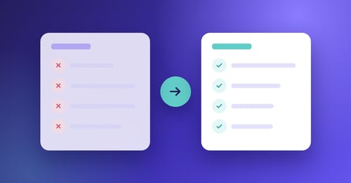 Illustration comparing a manual process with errors against an automated process with checks, representing Why Oracle Fusion Users are Ditching Intelligent Document Recognition